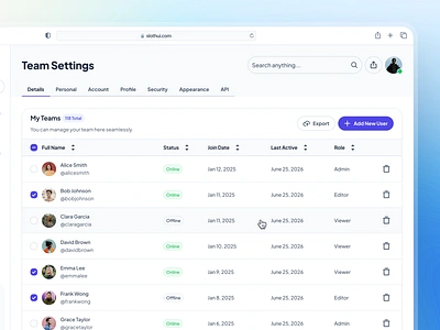 slothUI - World's Laziest Design System - Settings Dashboard UI blue clean design system figma design system gradient minimal modern setting setting ui settings interface settings ui slothui soft table table design table interface table ui text input ui ui design ui kit