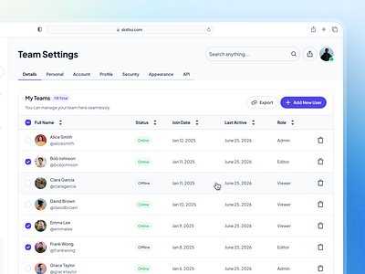 slothUI - World's Laziest Design System - Settings Dashboard UI blue clean design system figma design system gradient minimal modern setting setting ui settings interface settings ui slothui soft table table design table interface table ui text input ui ui design ui kit