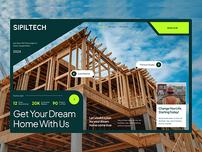 Constructor Landing Page building constructor landing page constructor website design dribbble hero section layout real estate trending typograpghy ui user interface ux web design website