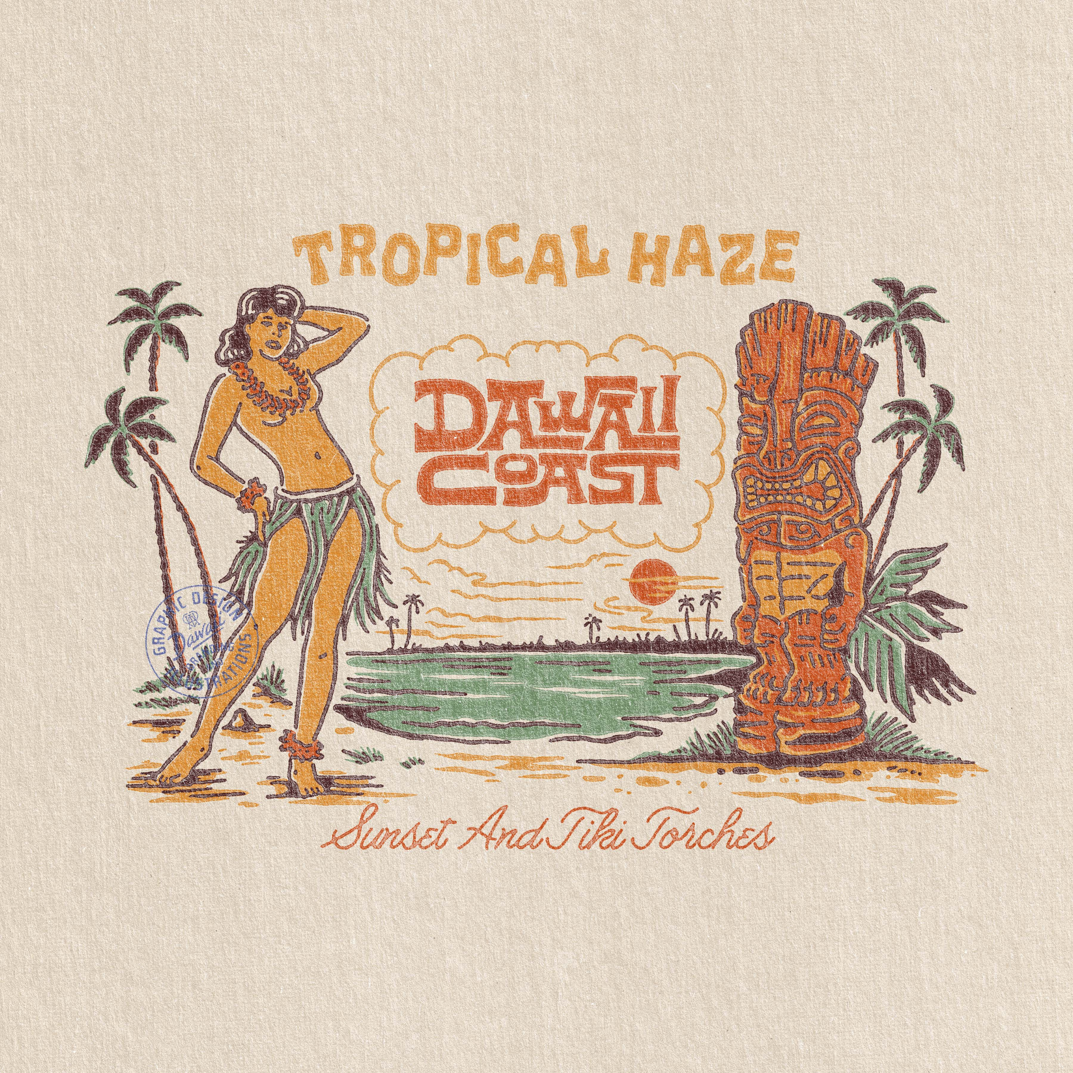 Tropical Haze aloha beach beach design branding design design for sale graphic design hawaiian illustration logo photoshop summer surf surf art surf design tshirt design vintage vintage badge vintage design vintage logo