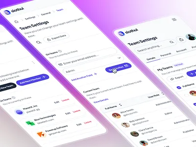 slothUI - World's Laziest Design System - Settings Mobile UIUX clean design system figma gradient ios app minimal mobile app modern purple setting ui settings mobile settings mobile ui settings ui slothui soft table team settings ui ui ui design ui kit