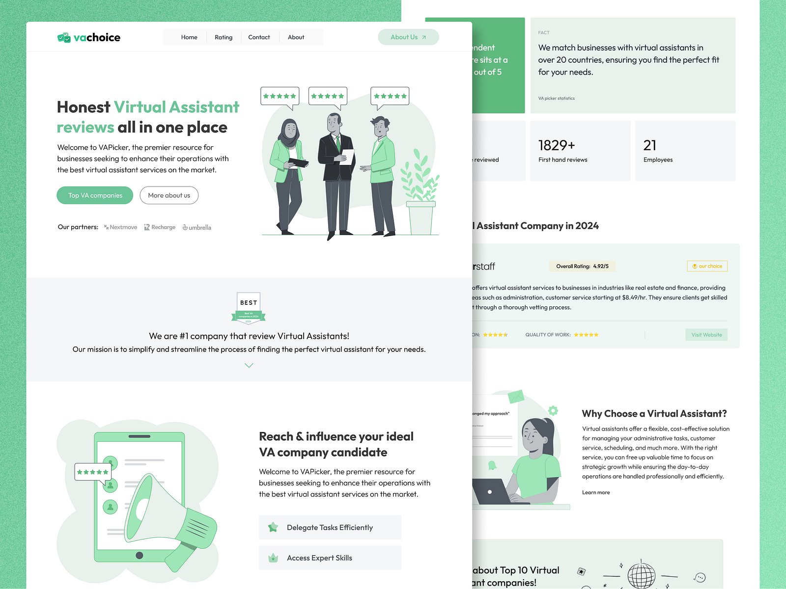 Virtual Assistants (VA) Reviews Landing Page by Yuri Grytsyshyn 🇺🇦 on ...