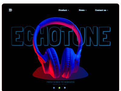 From Cable to Bluetooth_Echotune Homepage 3cblender 3d 3dfigma 3dicon 3duidesign 3duidesign2024 design3d figmauidesign fignnablender graphic design headphone home3d homepage ui uidesignheadphone