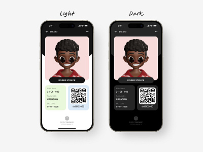 Electronic ID Card app app design card contact daily ui dark electronic electronic id card id id card identity card mobile app office id card profile ui ux visiting card