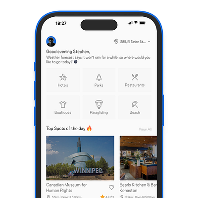 Discover- Find Cool Spots in Canada (Homepage Design) app design branding figma graphic design homepage design jobs motion graphics ui uiux uiux jobs