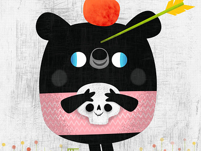 Hold on to those you love. apple arrow bear branding character design cute design illustration kawaii skull tweedlebop ui