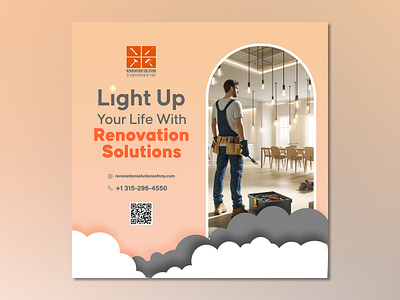 Electrical Renovation Solution banner branding creative ads creative post design graphic design icon illustration illustrator logo photoshop social media banner social media post typography vector