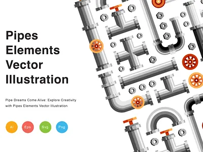 Pipes Elements Vector Illustration steel