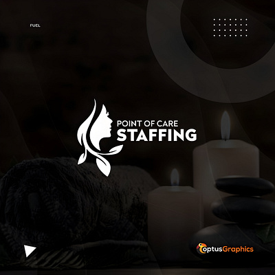 Point Of Care Staffing Company Logo visual identity.