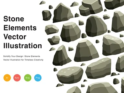 Stone Elements Vector Illustration raw