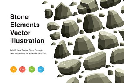 Stone Elements Vector Illustration raw