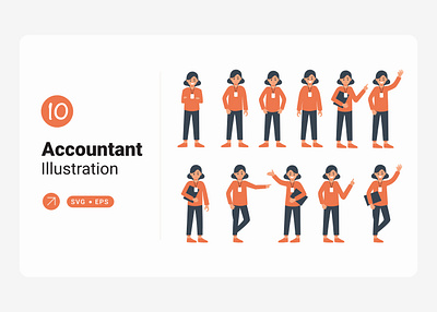 Accountant Character Illustration Collection accountant branding design economic flat illustration professional vector