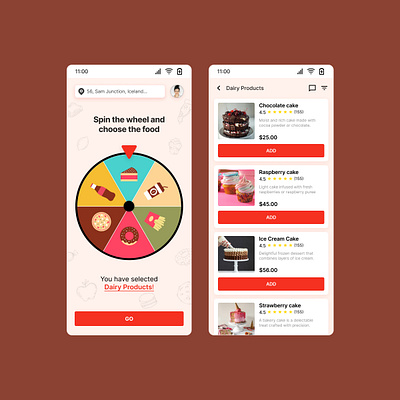 Spin the wheel and choose the food choosefood food foodselect interaction interactiondesign ui uidesign userinterface userinterfacedesign uxdesign