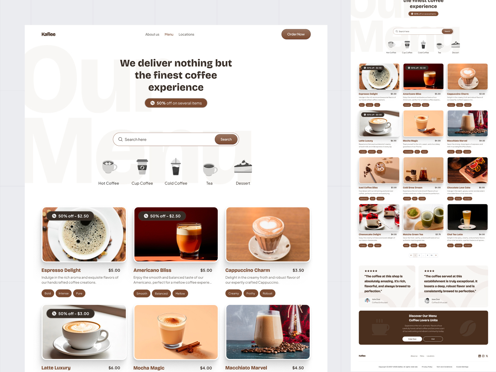 Kafiee - Coffee Shop Menu Page by Radya Amirur Rahman for Pickolab ...