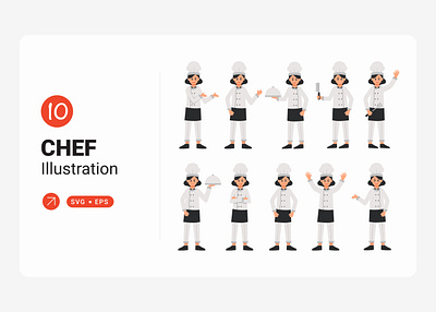 Chef Character Illustration Collection design illustration professional