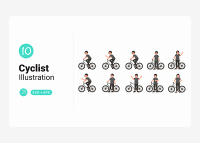 Cyclist Character Illustration Collection branding design graphic design illustration