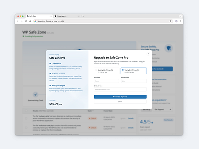 Safe Zone - Payment Modal blur design figma graphic design modal payment payment modal payment popup popup ui