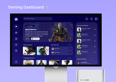 Gaming Dashboard UI Design dashboard gaming ui uidesign uiux ux uxdesign website design
