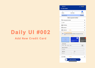 Add a new Credit Card on the payment page credit card dailyui design payment page ui ux