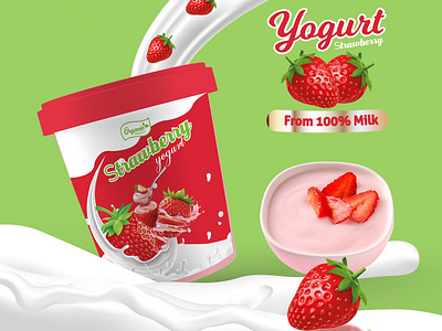 Yogurt Label Design graphic design guava yogurt label jar label design label design packaging design packs strawberry yogurt label design