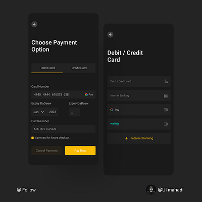 Payment Option app dailey ui design design payment option ui ux