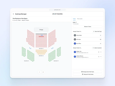 Seatmap Manager arts manage performing seatmap ui ux