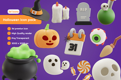 Halloween 3D Icons 3d 3d icons graphic design icon icons