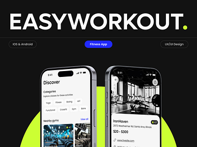 EasyWorkout | Mobile App booking fitness app interface ui user experience user interface ux
