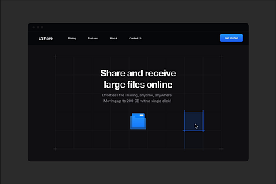 File Sharing Website Interaction animation clean ui file management file sharing file transfer file upload icon interaction saas send share ui ux web web design