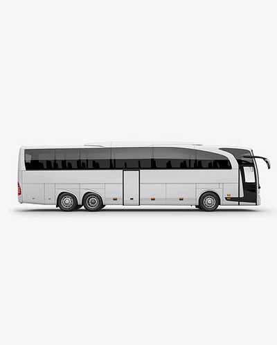 Free Download PSD Mercedes-Benz Travego Mockup - Right Side View free mockup template mockup designs