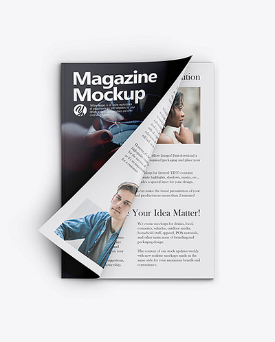 Free Download PSD A4 Magazine Mockup - Top View branding mockup free mockup template