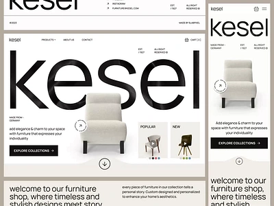 kesel furniture masterpiece - website animation branding chair decoration ecommerce website furniture graphic design homedecor interior landing page market minimalist motion product sofa ui uix design ux web design website