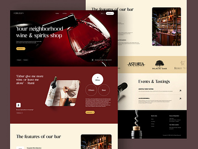 Wine & Spirits - Landing Page alcohol bottle landing page red red wine ui design uxui web web design webdesign website design wine wine glass winery