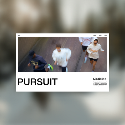 PURSUIT - Concept branding clothing design fashion interface minimal ui web design