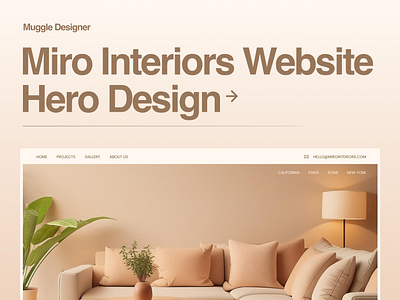 Miro Interiors - Hero Design 3d animation branding design graphic design illustration logo motion graphics ui vector