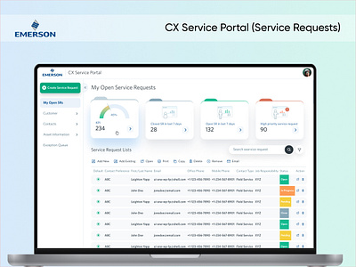 Elevate Engagement: The Emerson CX Service Portal Revolution admin dashboard design emerson graphic design protal ui uiux ux