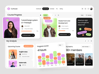 Curhouse - Course Dashboard clean course course dashboard dashboard e learning learning learning app learning platform management minimal training ui ui design ui ux web design