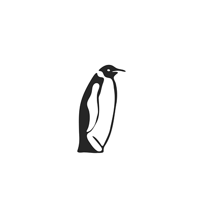 Negative Space Penguin Logo dynamic flat illustration logo design minimal modern negative penguin negative space logo negative space penguin penguin penguin logo penguin logo design symbolic