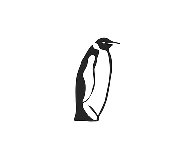 Negative Space Penguin Logo dynamic flat illustration logo design minimal modern negative penguin negative space logo negative space penguin penguin penguin logo penguin logo design symbolic