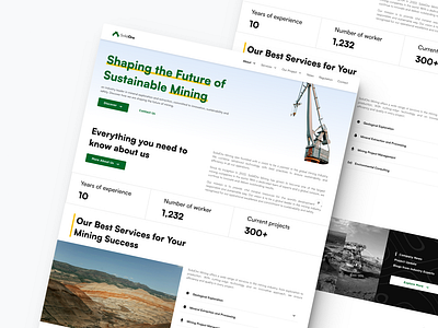SolidOre - Landing Page Mining Company cleandesign corporatebranding designinspiration layout miningindustry miningwebsite ui uidesign uiux uxdesign webdesign