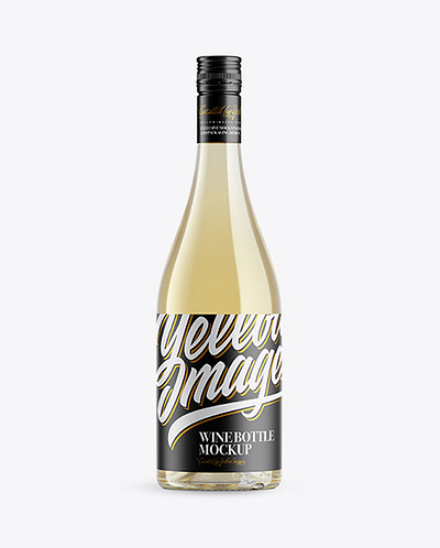 Free Download PSD Clear Glass White Wine Bottle Mockup branding mockup