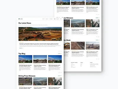 SolidOre - News Page branding cleandesign corporatebranding designinspiration digitaldesign industrialdesign miningindustry solidoremining techinnovation ui uidesign userexperience uxdesign webdesign