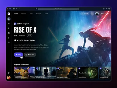 slothUI - World's Laziest Design System - Video Streaming App UI clean dark mode design system figma minimal modern movie app netflix ui purple slothui soft streaming streaming app streaming dashboard streaming ui ui ui kit video streaming video streaming app video streaming dashboard