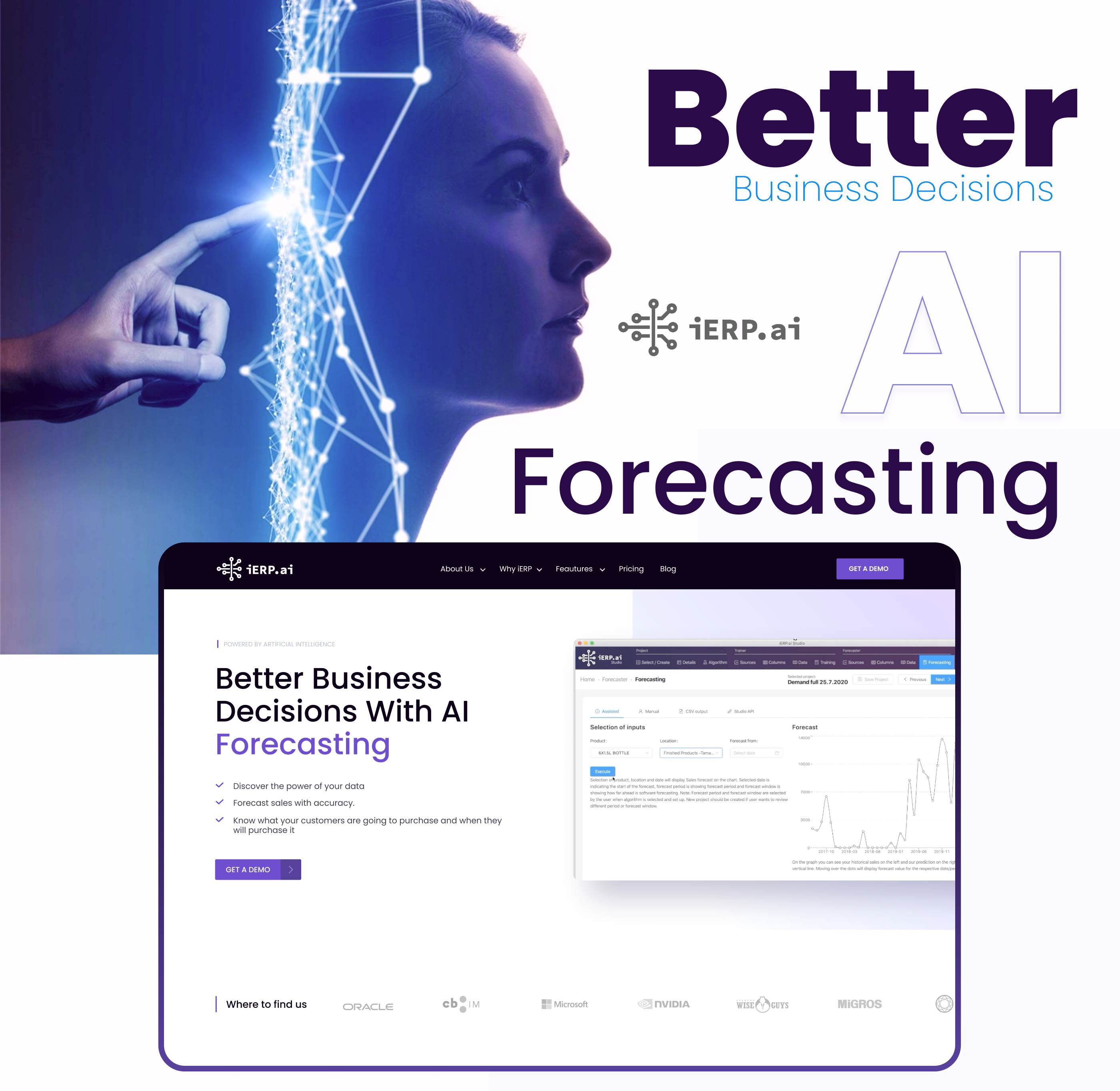 AI Forecasting Website ai branding business design illustration landing page logo ui ux webdesign website