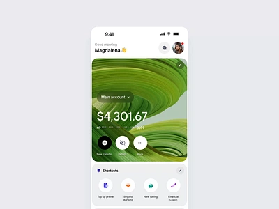 Personal Banking animation banking customization fintech light mode mobile personal ui