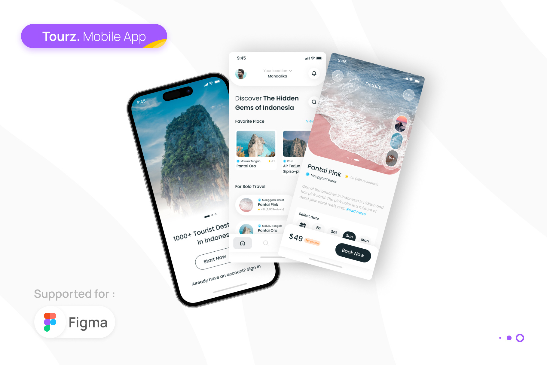 Tourz - Travel Agency Mobile App UI Kit agency design elegant freelance graphic design hire modern professional project simple tour travel ui ux vector