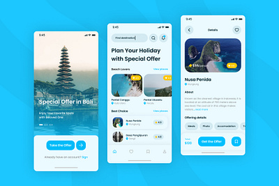 Helliday - Travel Agency Mobile App UI Kit app design elegant freelance graphic design modern professional project simple travel ui ux vector