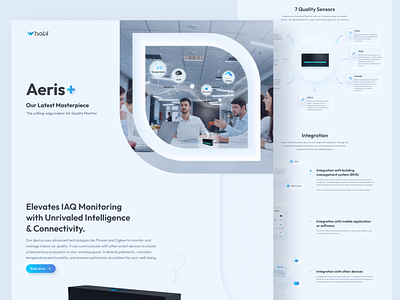 Whatif - Product Landing Page aeris air monitor air quality design digital product digital tool landing page neumorphism product design soft ui temperature monitoring ui ui design ux web design web page website