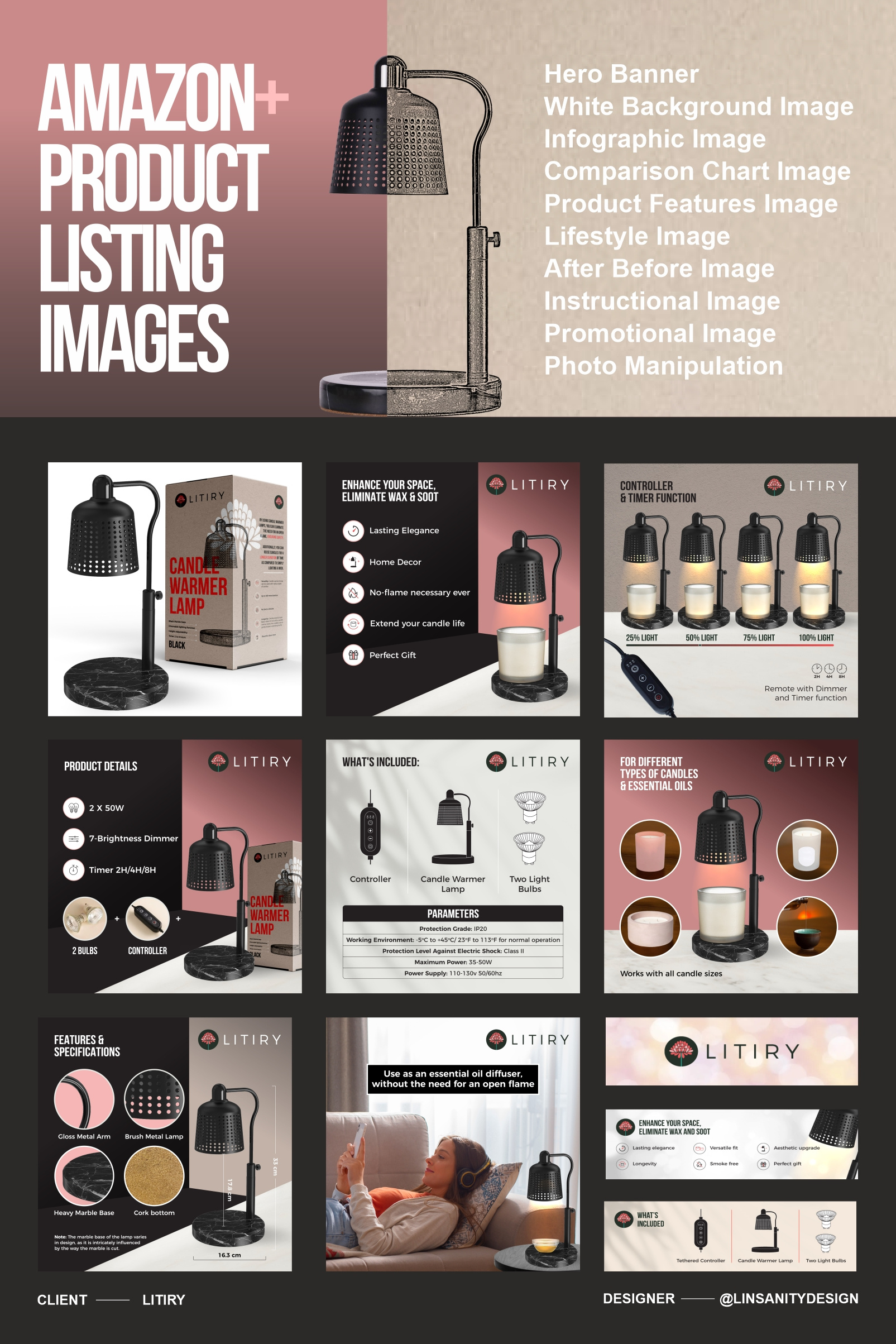 Amazon+ Product Listing Images for Litiry amazon amazoncontent amazonebc art direction brand specialist branding graphic design logo design packaging design