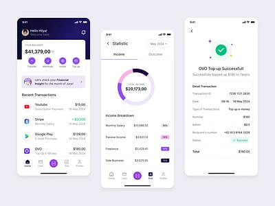 Finance - Mobile App animation app ui b2b bank clean dipa inhouse emoney ewallet finance fintech ios mobile mobile app money money transfer online wallet payment saas startup transaction